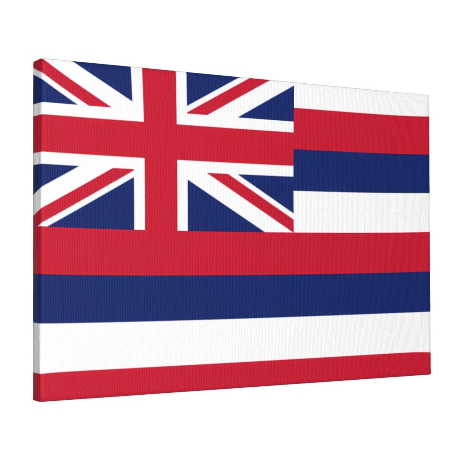 CNTDBU Hawaii Flag Canvas Wall Art 16x24 Inch-Large Modern Painting Print for Living Room, Framed Ready to Hang Artwork for Bedroom