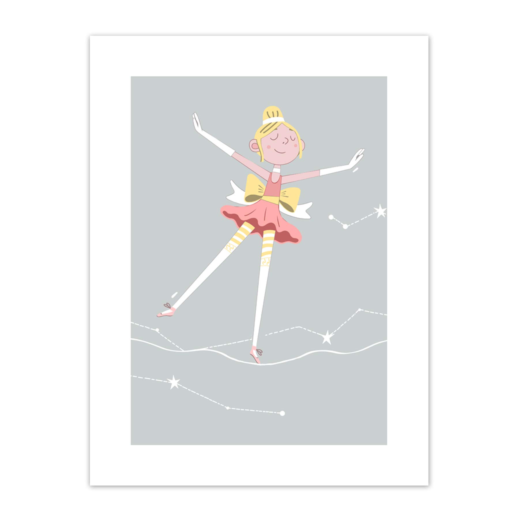 Wee Blue Coo Girls Ballerina Dancer Stars Blonde Art Print Canvas Premium Wall Decor Poster