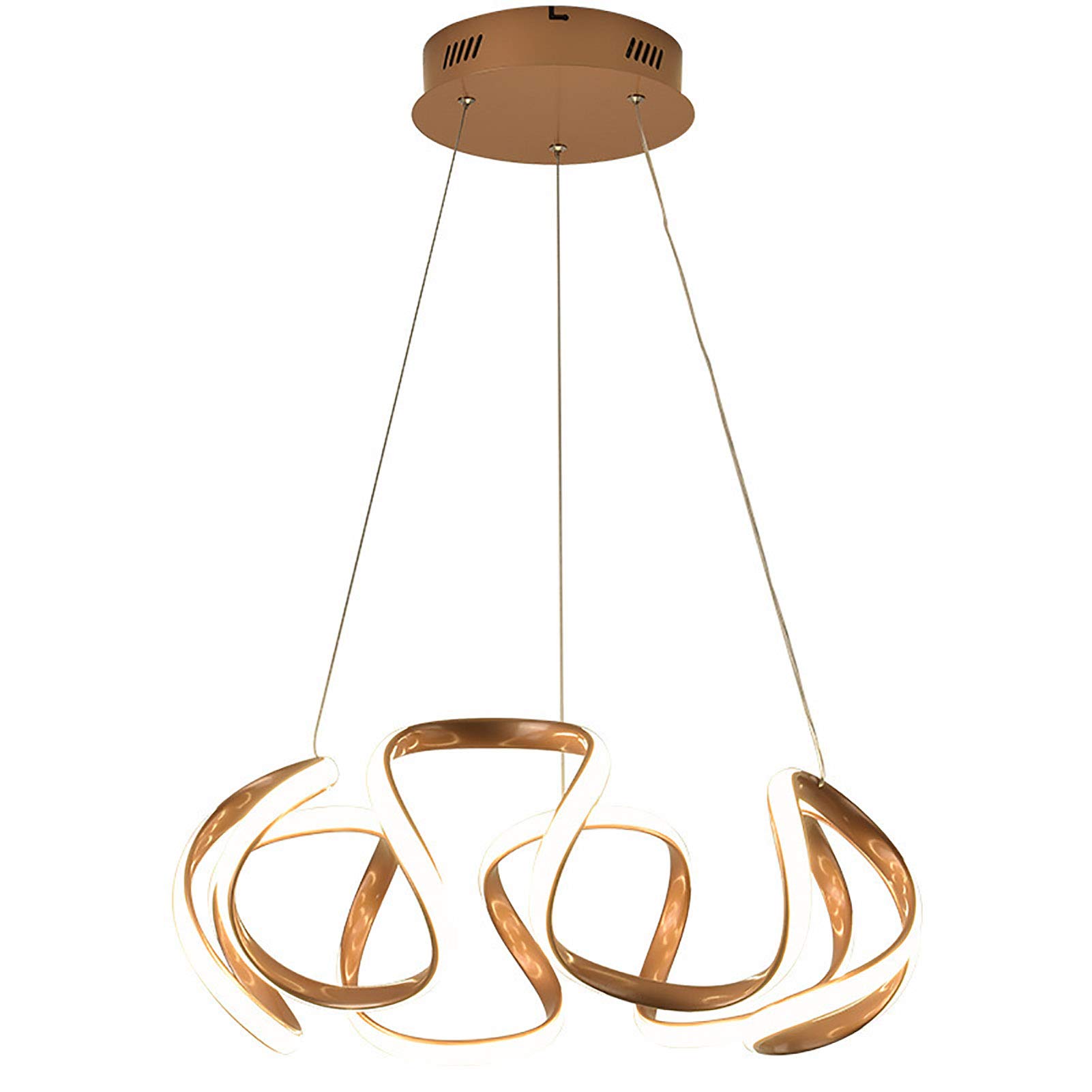 Contemporáneo Geométrico Anillo Candelabro,Moderno Fogón Led Durante La Luz,Oro Luz Blanca Accesorio De Iluminación De Techo Ajustable para Comedor Salón-Un 58x20cm(23x8inch)