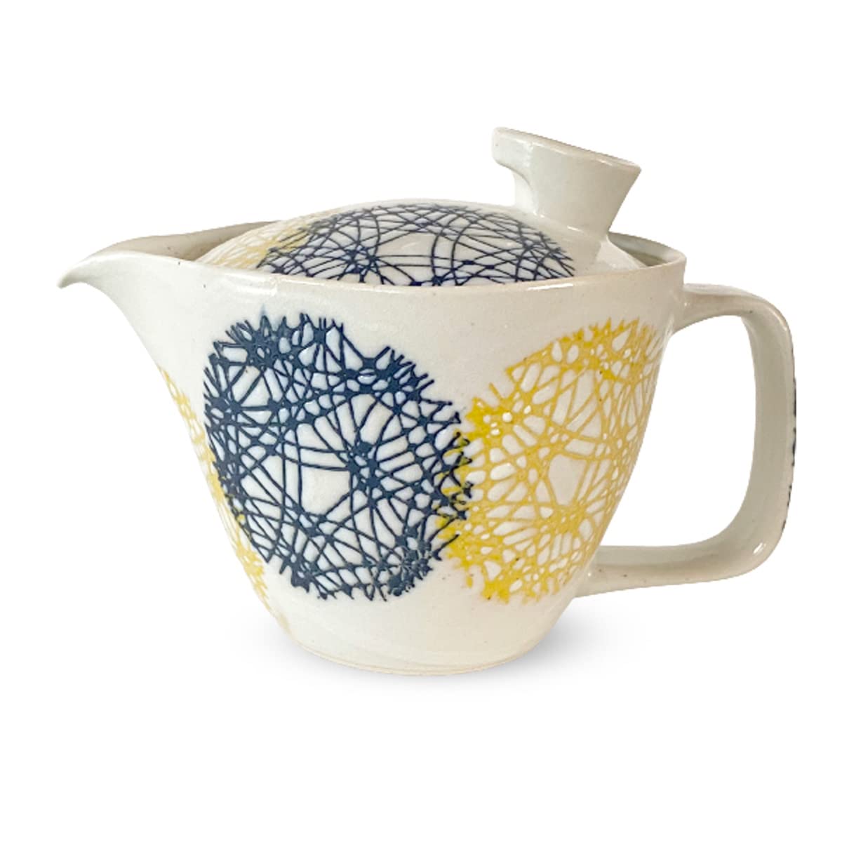 J-kitchens 急須 茶こし付き 240ml 1人用 ~ 2人用 波佐見焼 日本製 丸紋サークル ポット S ブルー