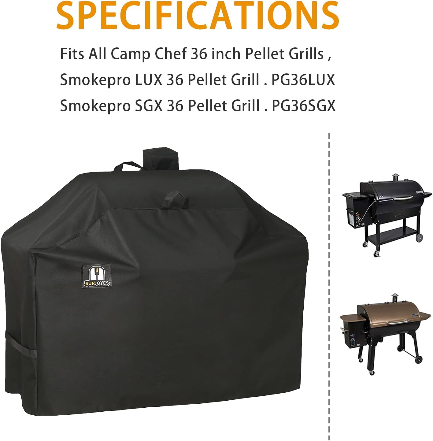 SUPJOYES Grill Cover for Camp Chef 36 Inch Pellet Grills, SmokePro LUX 36, Heavy Duty Waterproof BBQ Covers for Camp Chef