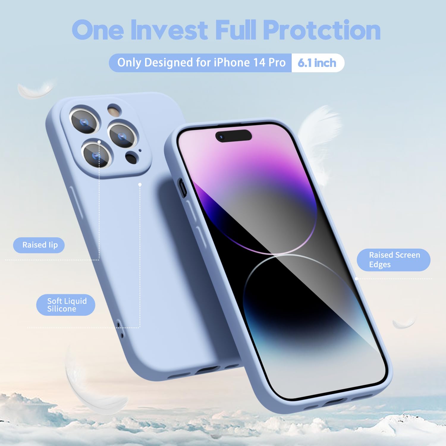oakxco for iPhone 16 Pro Max Case Liquid Silicone, Soft Rubber Gel Elegant Aesthetic Basic Simple Cover, Cute Thin Slim TPU Matte Solid Color Plain Smooth Case for Women Girl, Light Pink — view 1739