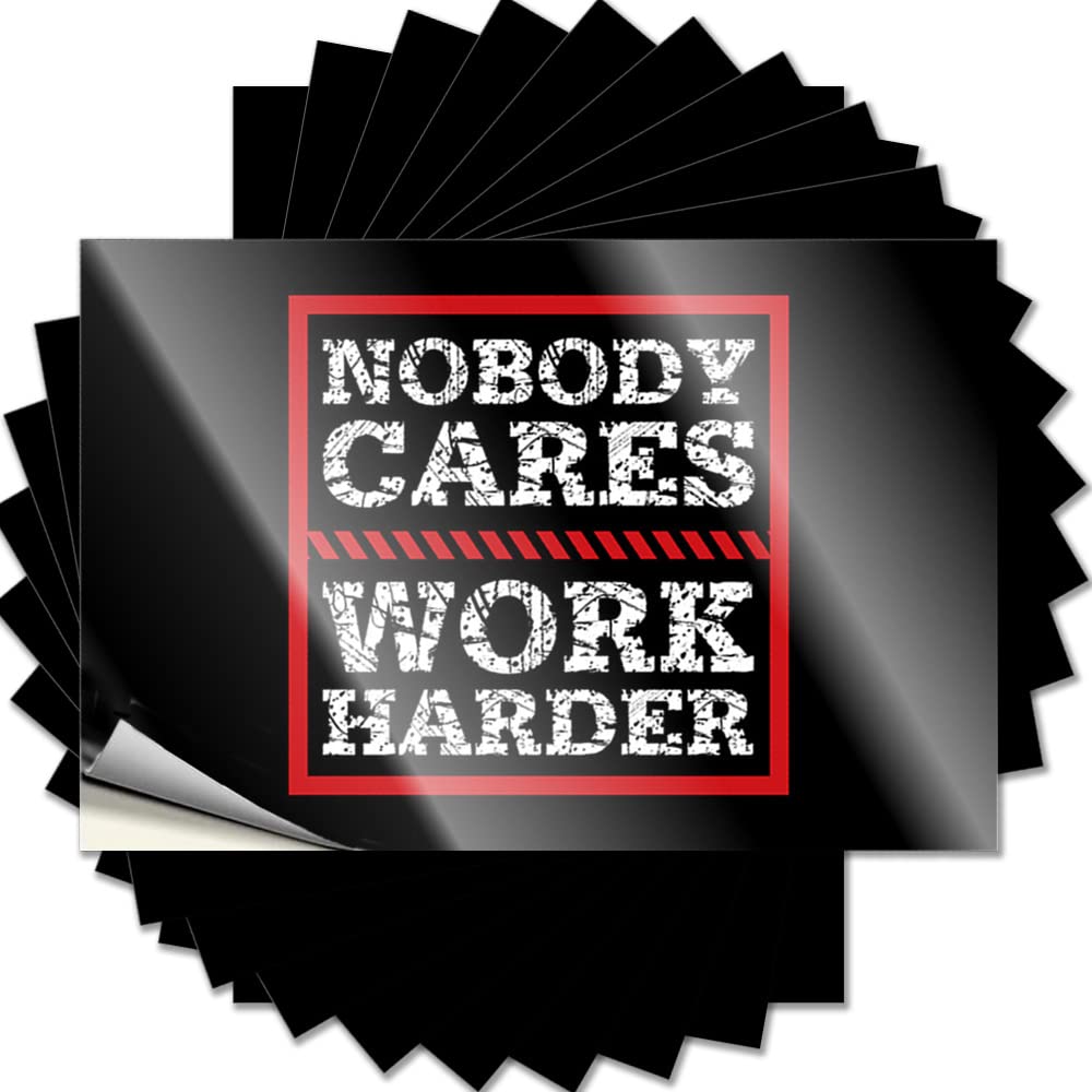Back Porch Decor Classroom Decal - Nobody Cares Work Harder Door Waterproof Vinyl Sticker(8X12CM)