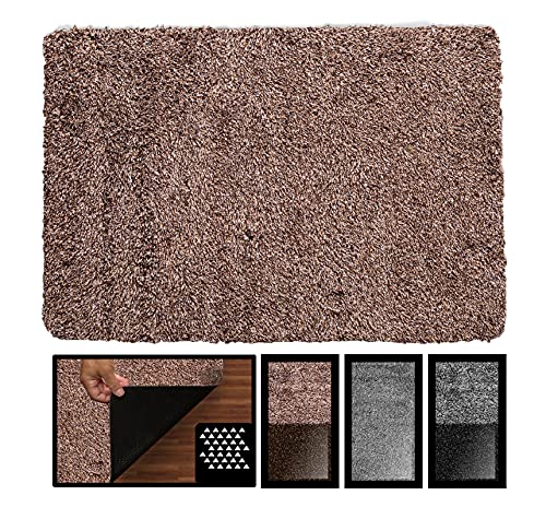 LUCA HOME – Felpudo Magic Mat Entrada a casa 60x90cm Marrón, Felpudo baño Ducha Muy Absorbente usable para Exterior e Interior, Lavable en Lavadora, atrapa Toda la Suciedad mágicamente