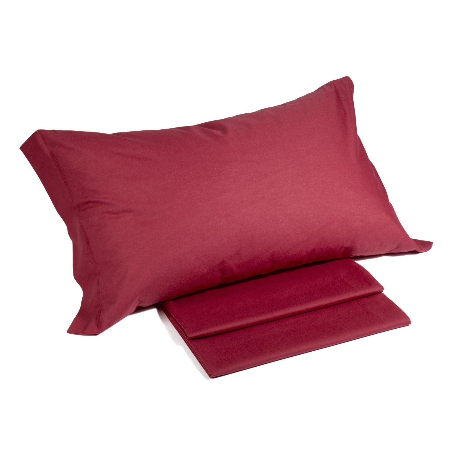 Caleffi - Solid Color Cotton Bed Sheet Set Single Bordeaux
