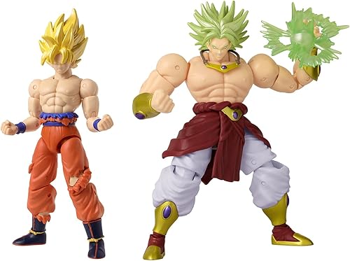 Dragon Stars Paquete de batalla de figuras de acción de Super Saiyan Goku (con daños de batalla) vs Super Saiyan Broly