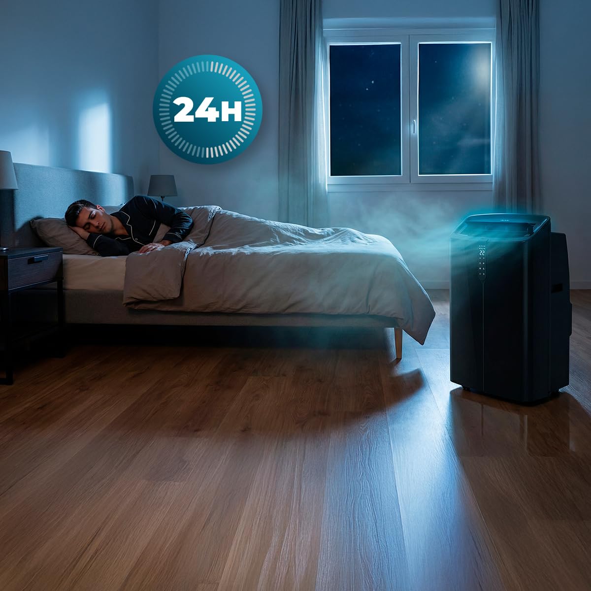 Cecotec Condizionatore Portatile Pompa di Calore Wifi ForceClima 12600 Nux Heating Connected. 12000BTU, Telecomando, Display Touch, 5 Modalità, 3 Velocità, Timer, 28-30m², Benessere Totale