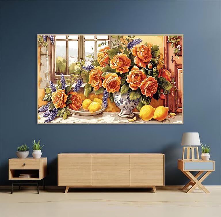 Peinture diamant 5D fleurs de citron | Idée cadeau créative - 2