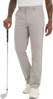 Lzzidou Men's Golf Pants Classic Fit - Quick Dry Performance Trousers Water Resistant Lightweight Work & Travel Slacks