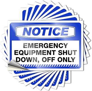 Car Stickers Notice Emergency Equipment Shut Down, Off Only Stickers 10 Pcs Funny Sticker Car Accessories(6X9CM)