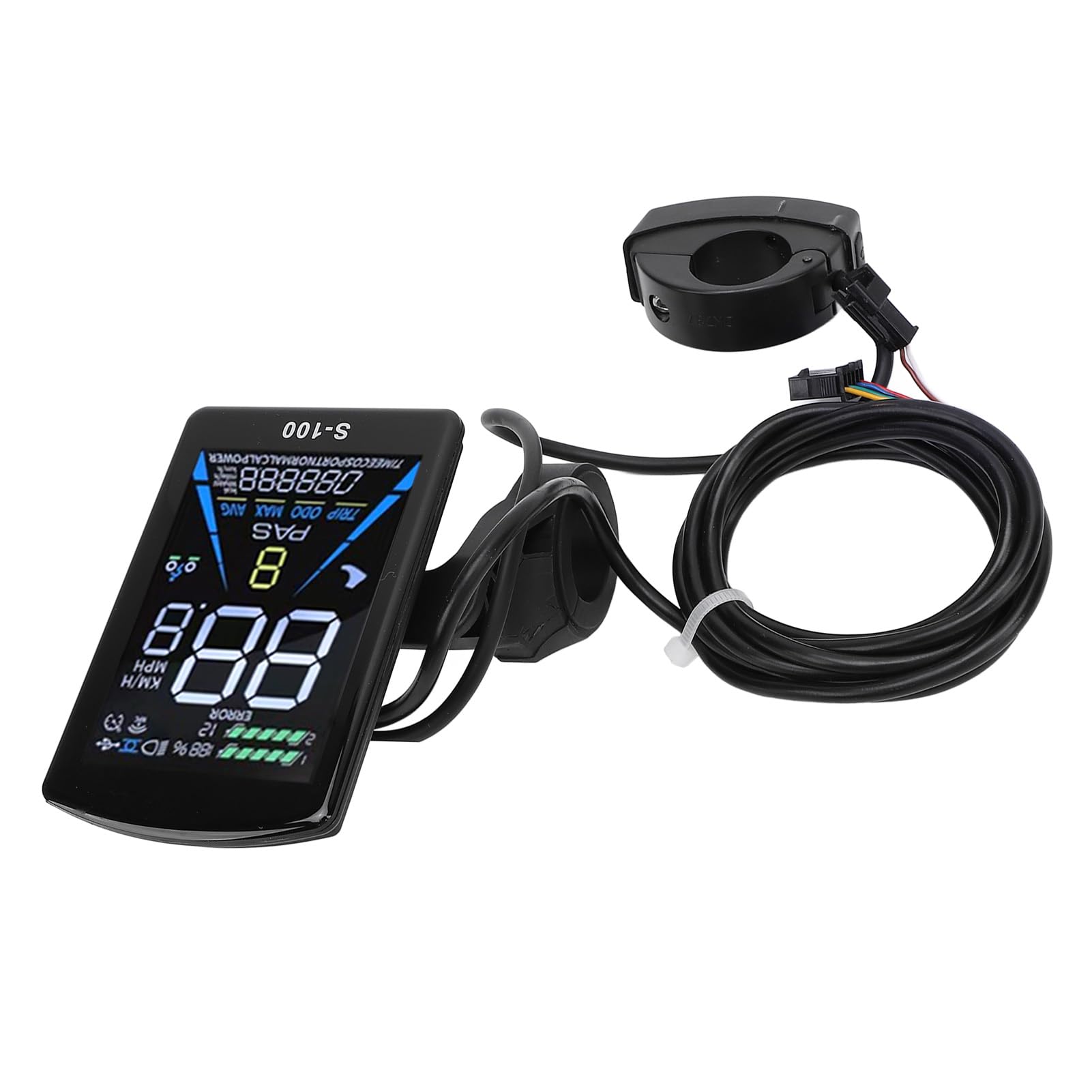 Asixxsix Display LCD per Bici Elettrica, Display Universale Ad Ampia Tensione 24V 36V 48V 60V 72V, Impermeabile con Schermo Verticale Colorato Prestazioni Stabili per Bici Elettriche
