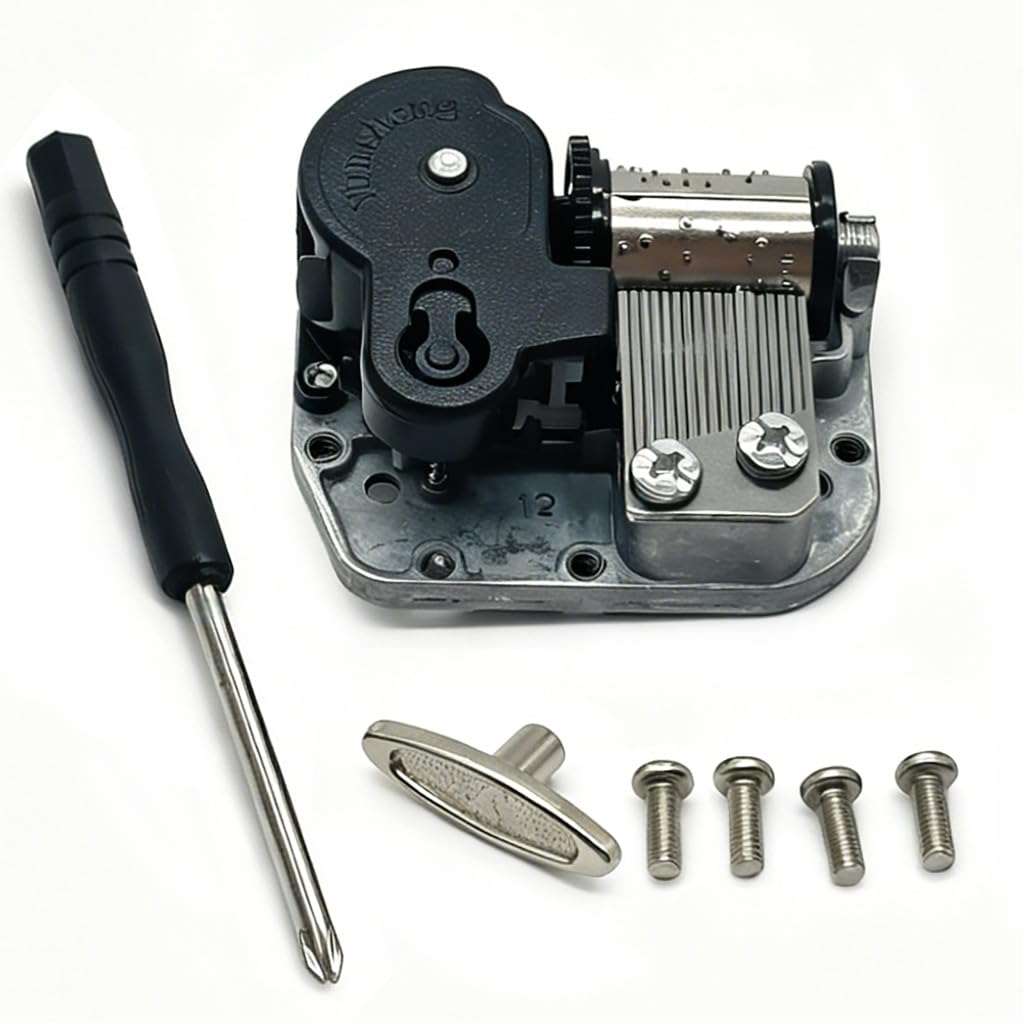 Faglonic Music Box Mechanism Wind Up, Wind Up Music Box Movement Replacement Parts for DIY Music Box, Plays You Are My Sunshine (6 Tunes Option)