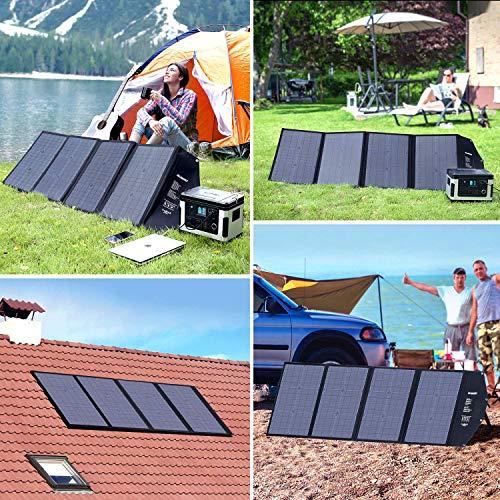 SUAOKI 100W Foldable Solar Panel Charger for SUAOKI Portable Power Station/Jackery Explorer/Goal Zero Yeti/Webetop/ROCKPALS Generator, Quick Charge 3.0, 60W Type C for Cell Phone Macbook Laptop