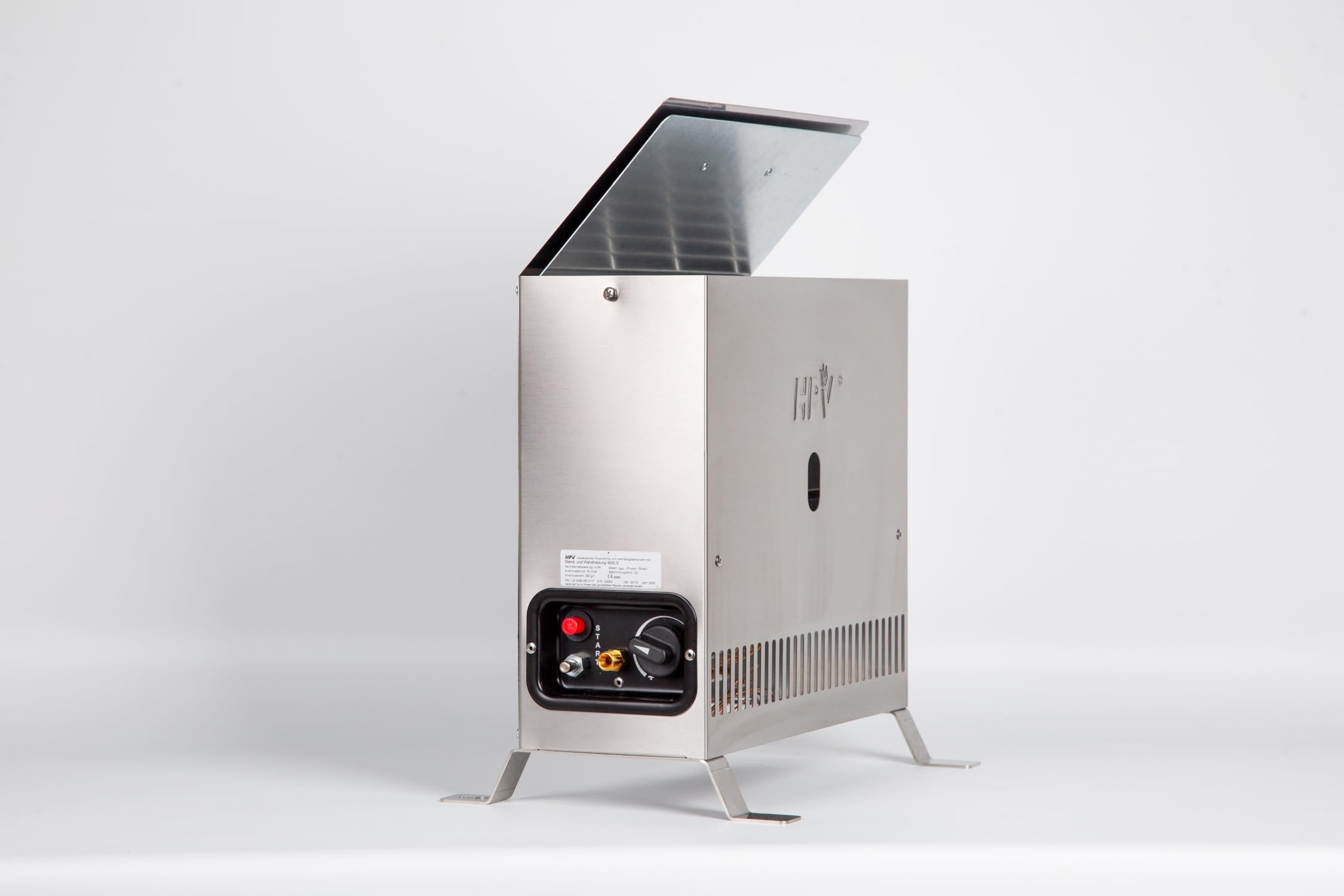 Gazcamp Propangas-Heizung bis 2,0 kW/h - Tragbar, Outdoor, Gewächshaus - Edelstahl - 2000 W, 2500 W, 2 kW - Einstellbares Thermostat (7°C - 32°C) - Bodenmontage, Wandmontage