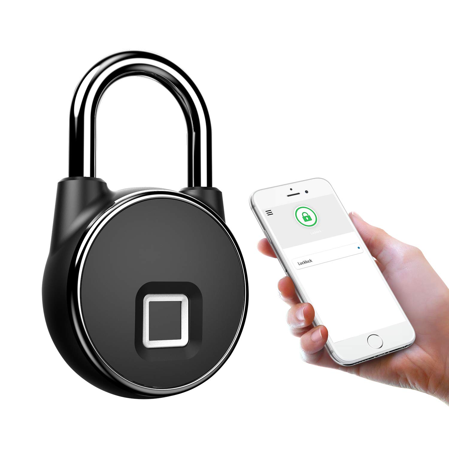Buyter APP Bluetooth Rechargeable Smart Touch Étanche Reconnaissance d'empreintes digitales Cadenas sans clé de sécurité (Empreinte Digitale +APP)