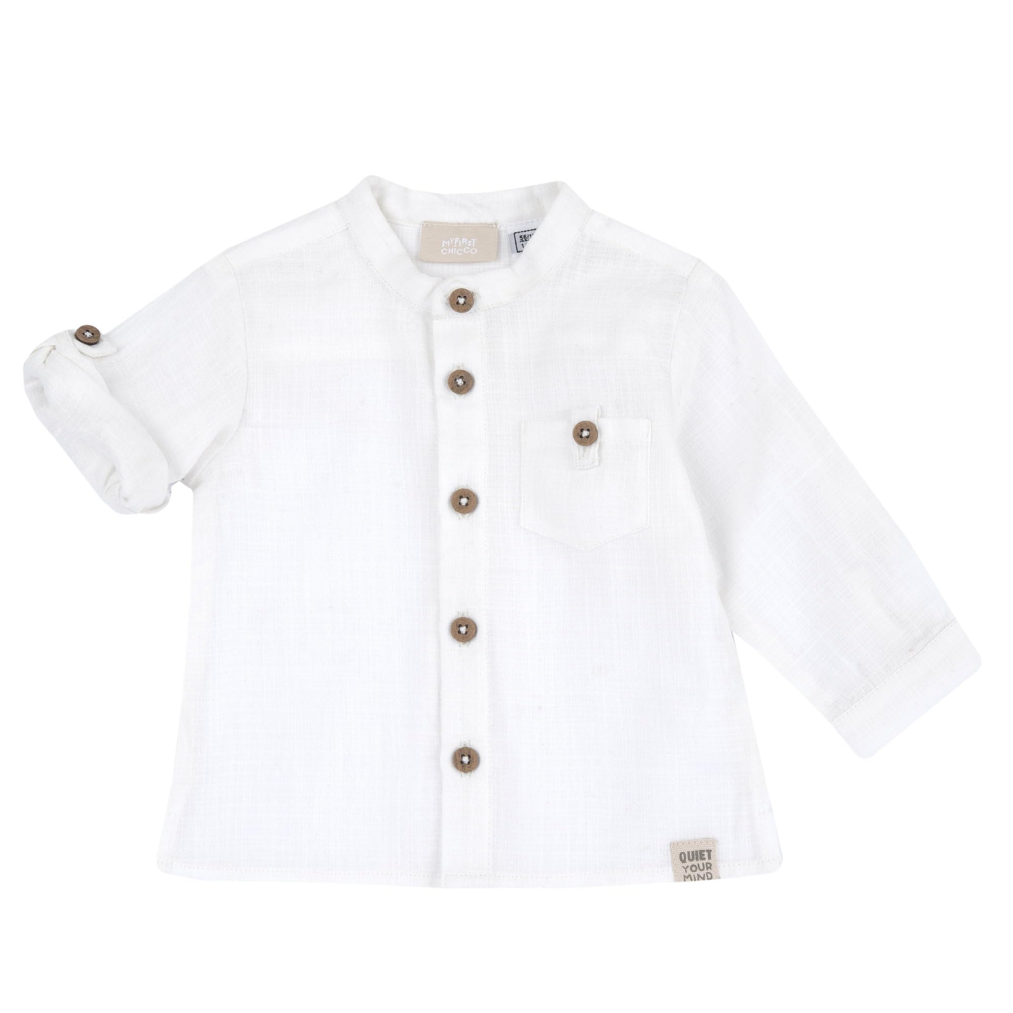 Chicco, Camicia Neonato in Cotone Effetto Lino
