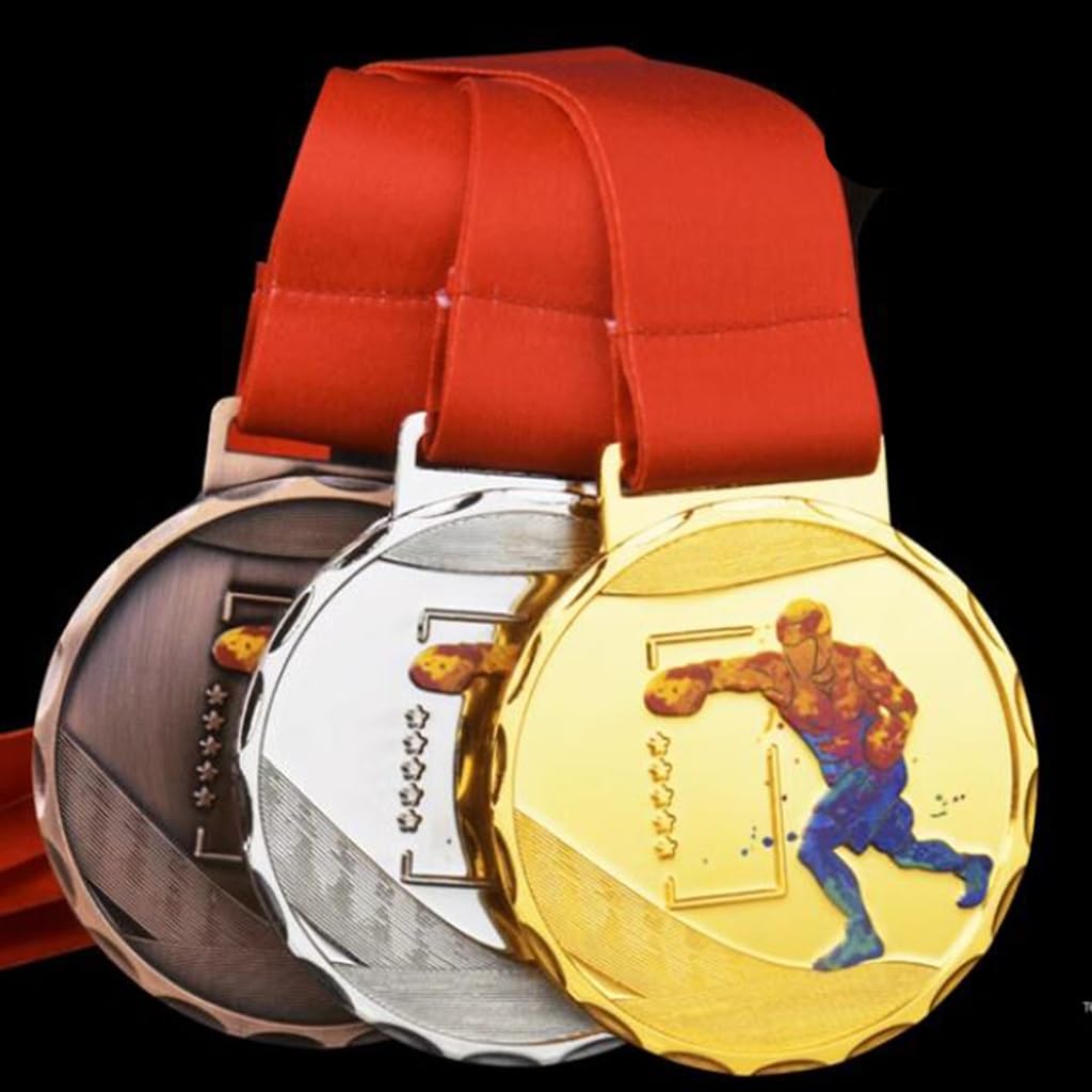 Medaglie di Pugilato, Medaglie d'oro, d'Argento E di Bronzo per Competizioni di Lotta Taekwondo in Stile Olimpico Memorabilia di Eventi Sportivi Scolastici per Bambini(Gold)
