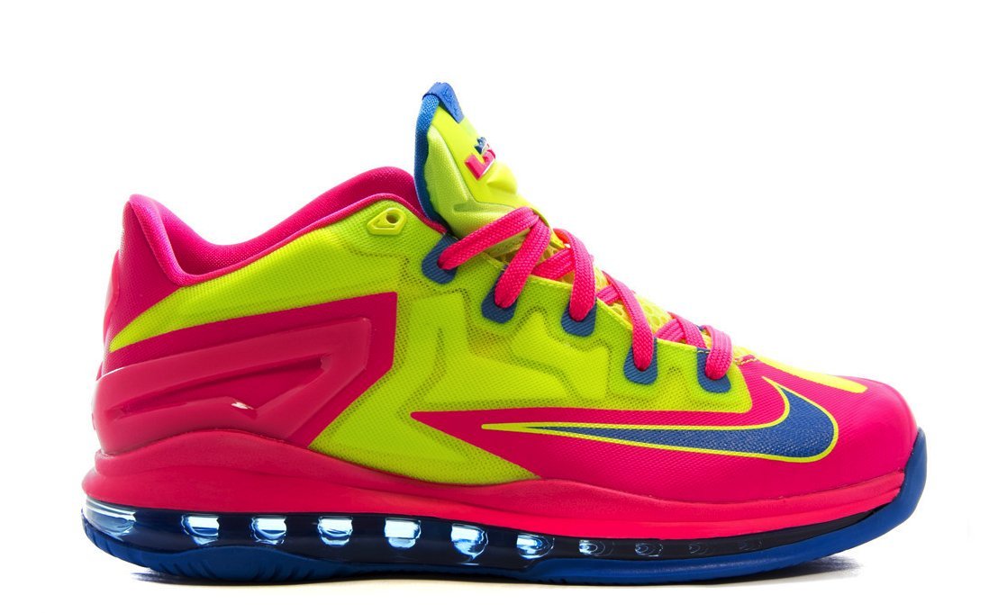Nike Max Lebron XI Low (GS) Kids Shoes Volt/Hyper Pink/Photo Blue 644534-700 (Size: 6.5Y)