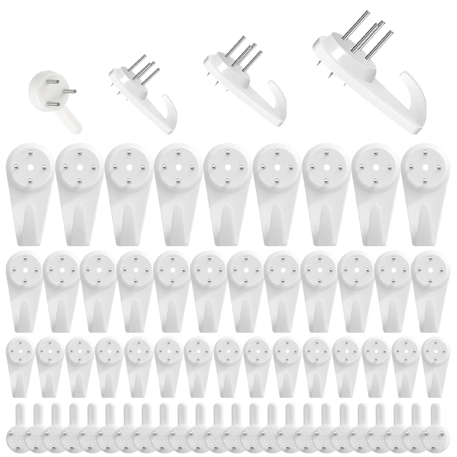 60Pcs Picture Hooks,Heavy Duty Non-Trace Hanging Kit,Frame Fixing Hanger
