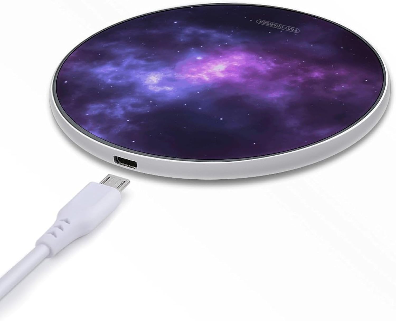 Magic Galaxy Sky Purple Round Fast Wireless Charging Pad image 5
