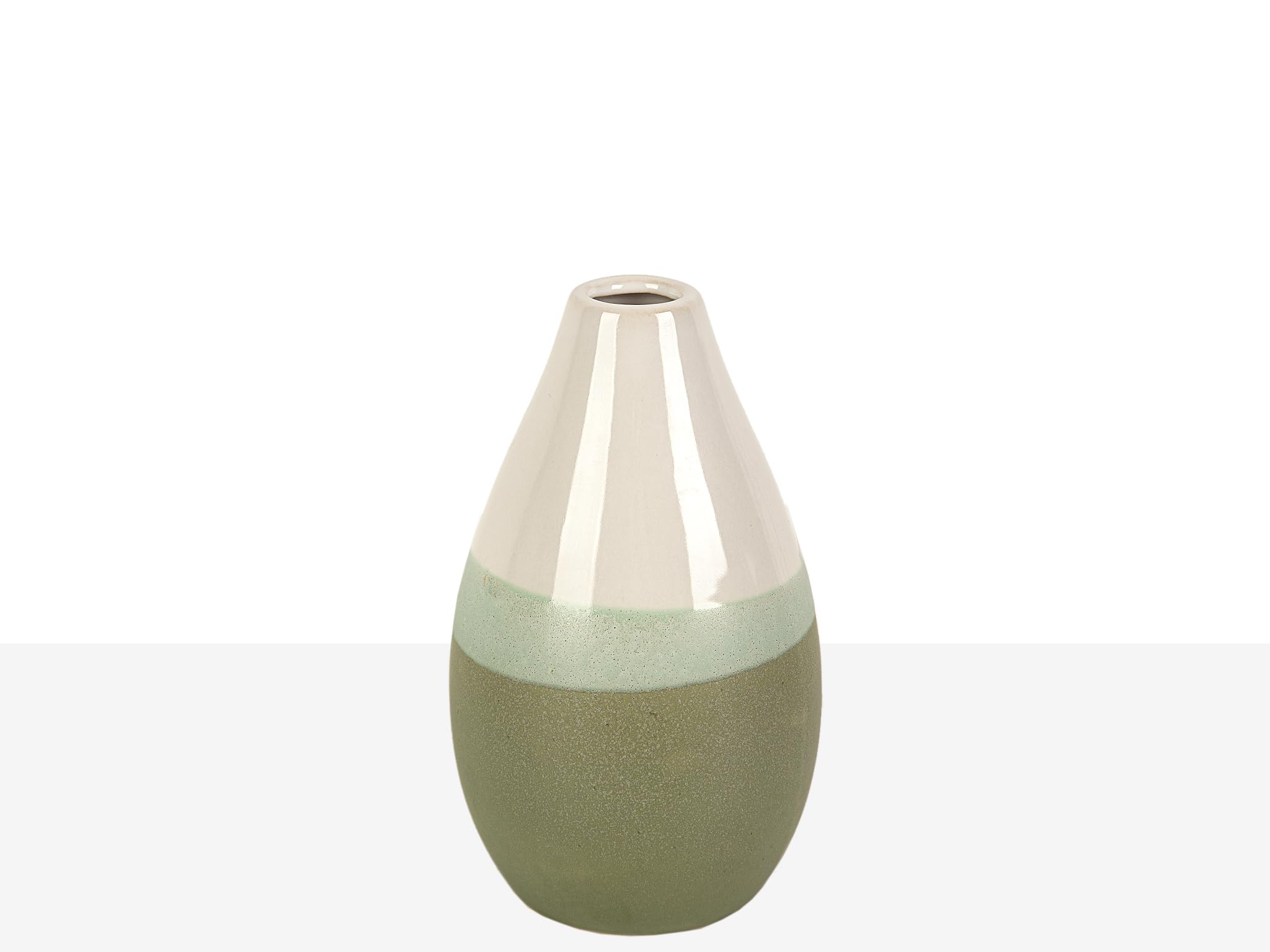 FLORERO CERAMIC CHRITONE GREEN/CREAM, Multicolour