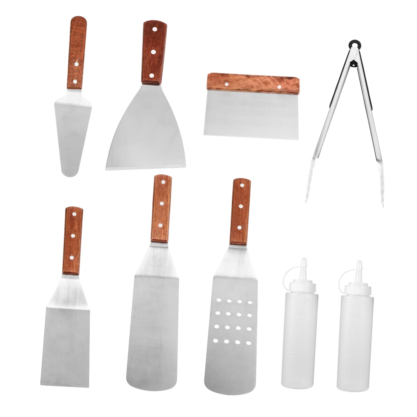 GALPADA Edelstahl-grillbesteck-Set mit Holzgriff Vielseitig Einsetzbares Kochzubehör für Grillabende mit Familie und Freunden