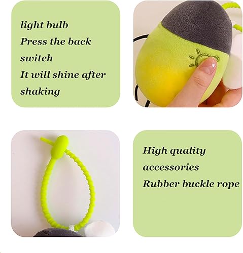 Miniatura 6 de Wlgfbo Llavero interactivo de felpa de luciérnaga, llavero interactivo de felpa de luciérnaga para mochilas, lindo llavero de felpa de lu