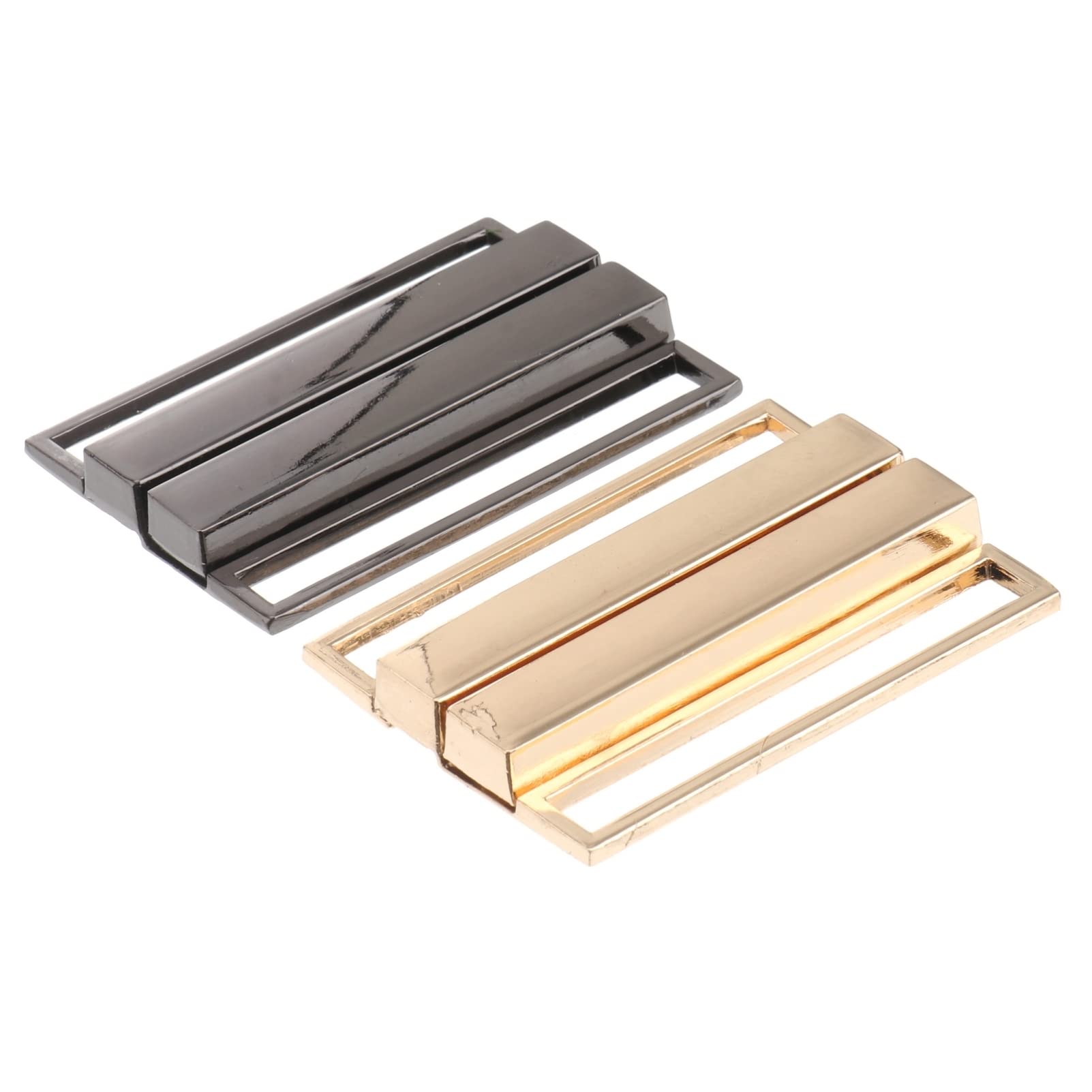 2 pieces metal slider buckles, tri-glide buttons, closures, rectangular, webbing, slider, clothing accessories - Image 3