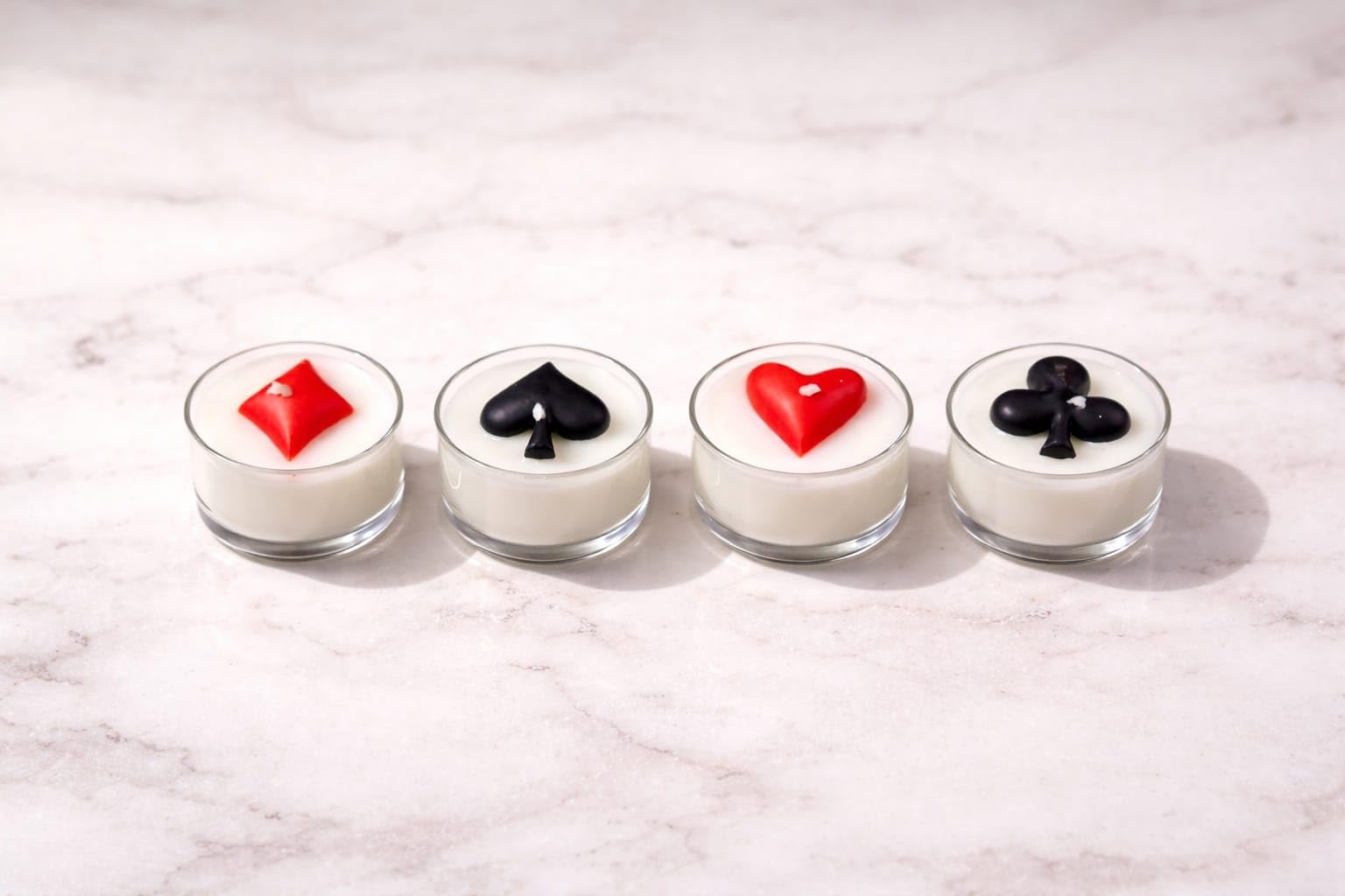 Playing Card Suit Candles, Set of 4, Hearts Spades Diamonds Clubs Theme-image-28