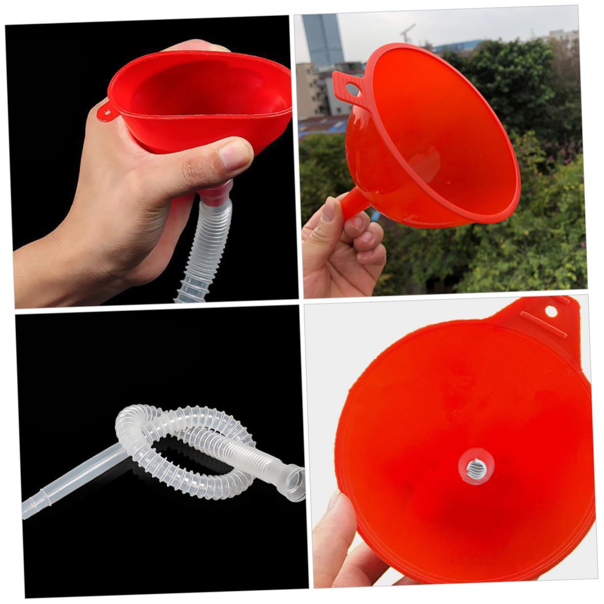 SOLUSTRE 6piezas Embudo De y De Plástico Con Tubo Flexible Para Motocicletas y Vehículos