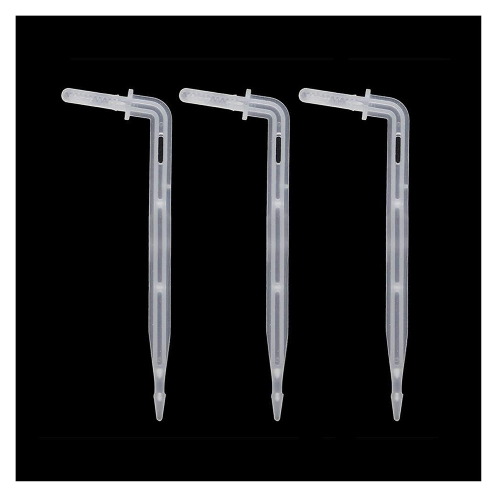 Giardinaggio dell'irrigazione Dripper. 4mm Curvo Grip Arrow Dripper Giardino Giardino Gomito Curvo Freccia Azienda agricola Plant Agricultural Plant Micro Drip Dripper 200 Pezzi