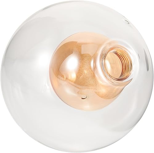 DOITOOL Bola en bola de cristal pantalla redonda lámpara colgante cubierta de luz de vidrio sombra de luz poste linterna pantalla globo de vidrio