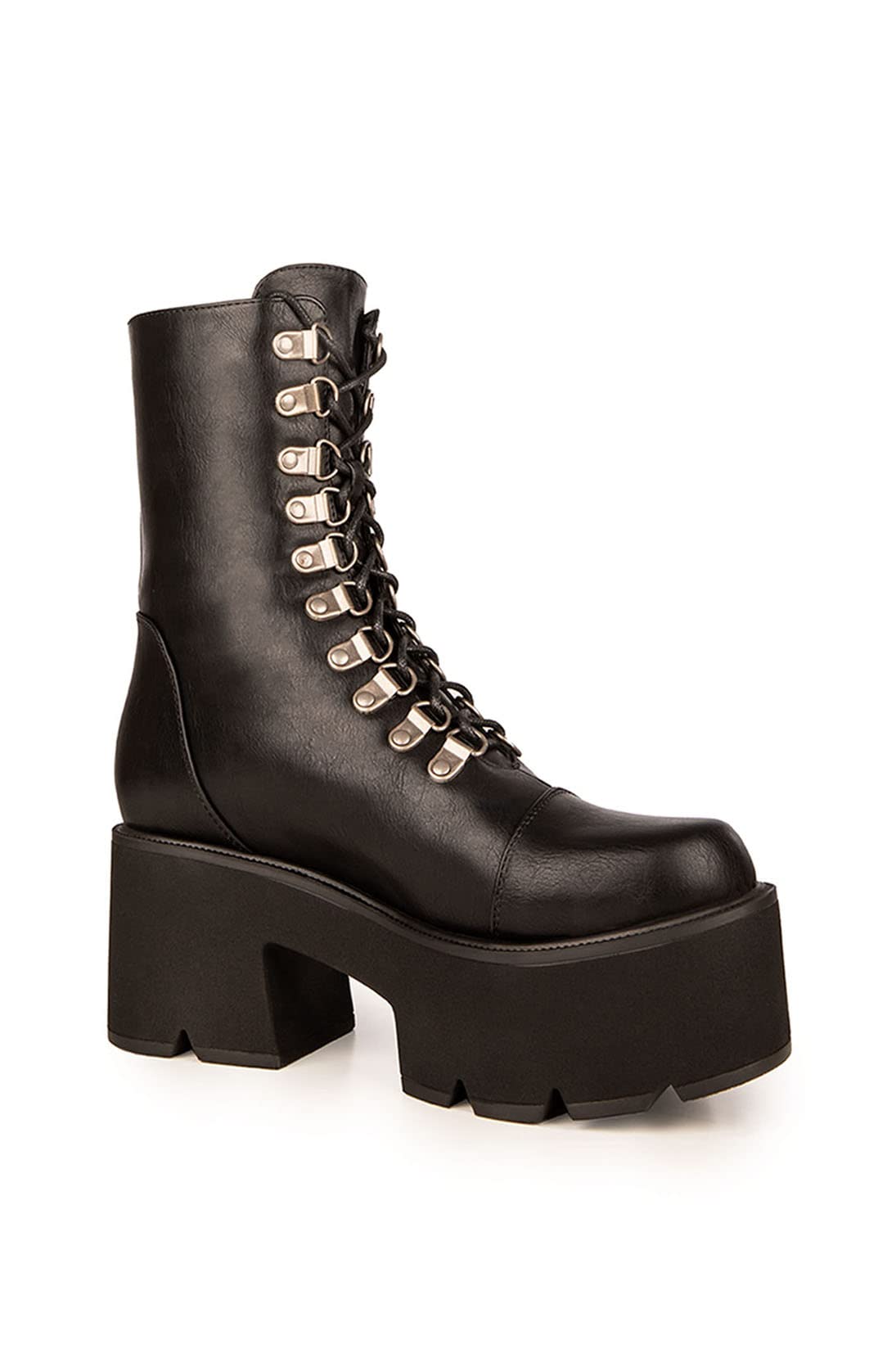 LAMODA Women's Auroa Mid Calf Boot, Black Pu, 3 UK