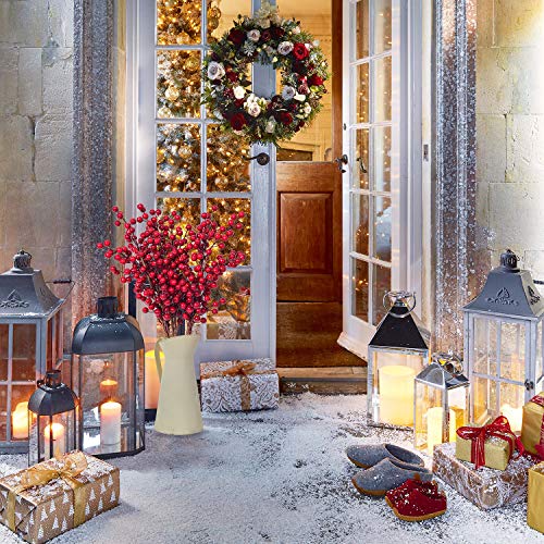 image for Lvydec 4 Pack Artificial Red Berry Stems - 20 Inch Christmas Holly Ber