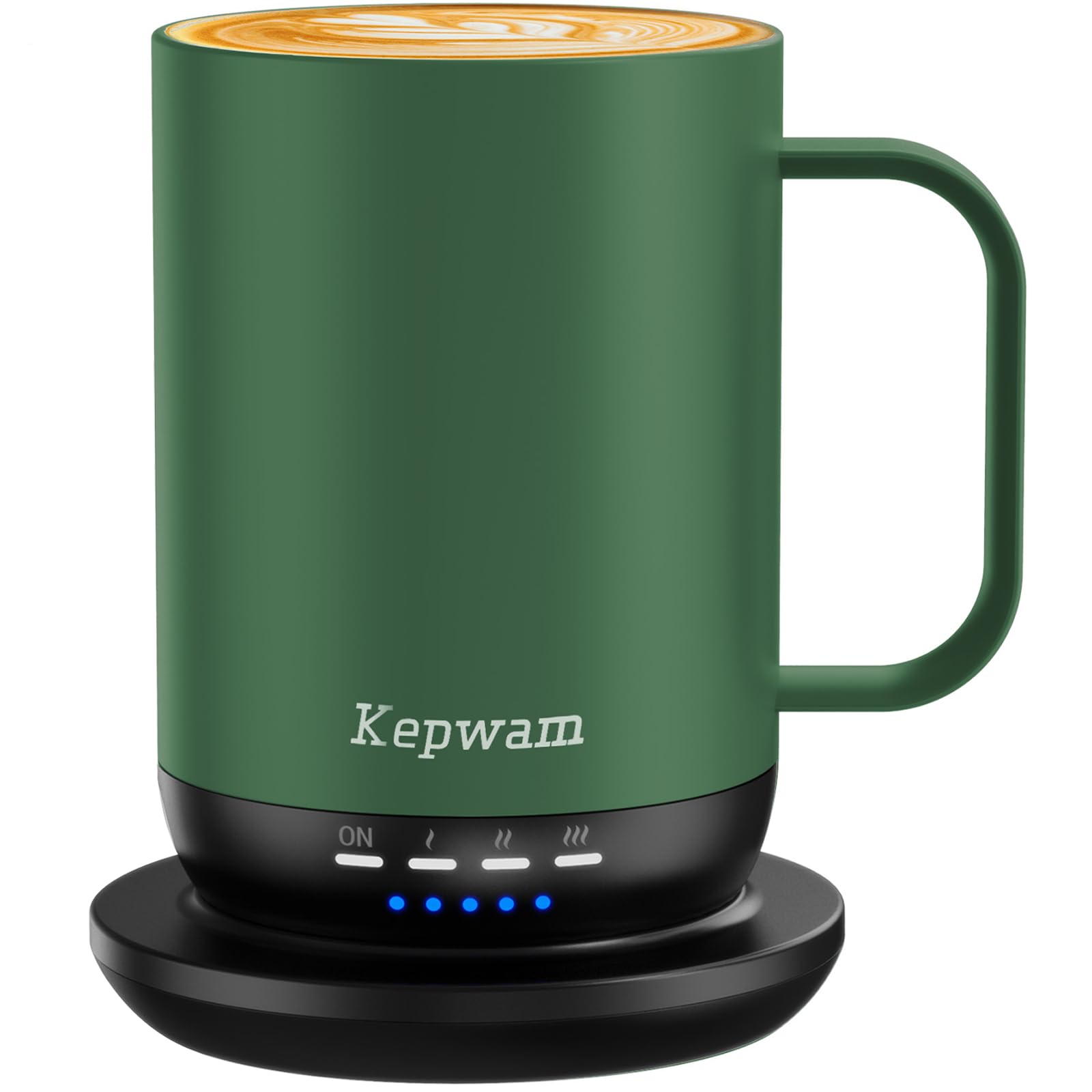 Kepwam Self Heating Coffee Mug T1-16oz Fast Heating &amp; Ultra Long-Lasting Battery Life, Heated Coffee Mug Up to 149℉ - Touch &amp; App Controlled Coffee Mug, Birthday Gifts for Women and Men