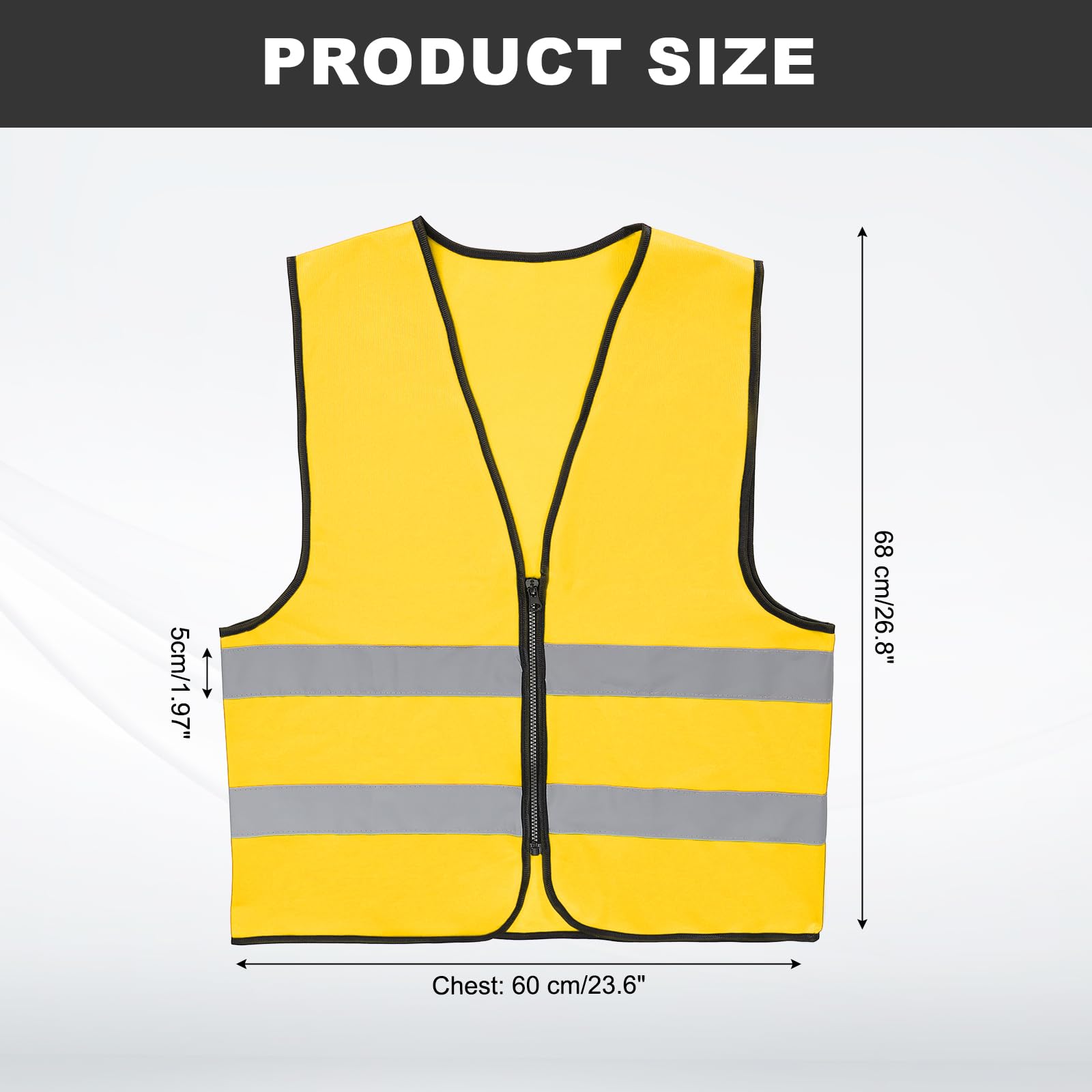PATIKIL High Visibility Reflective Safety Vest, Class 2 Construction Work Vest Smooth Zipper Front for Construction Safety Use Gold - Image 2