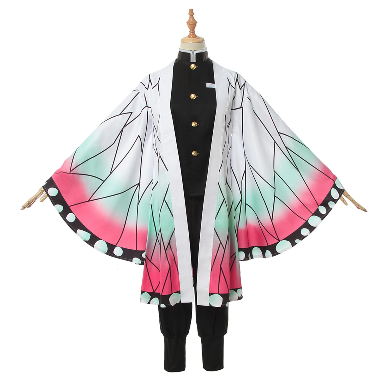 CR ROLECOS Kochou Shinobu Cosplay Outfit Womens Shinobu Cosplay Costume Anime Robe Kimono Uniform Halloween S - Image 2