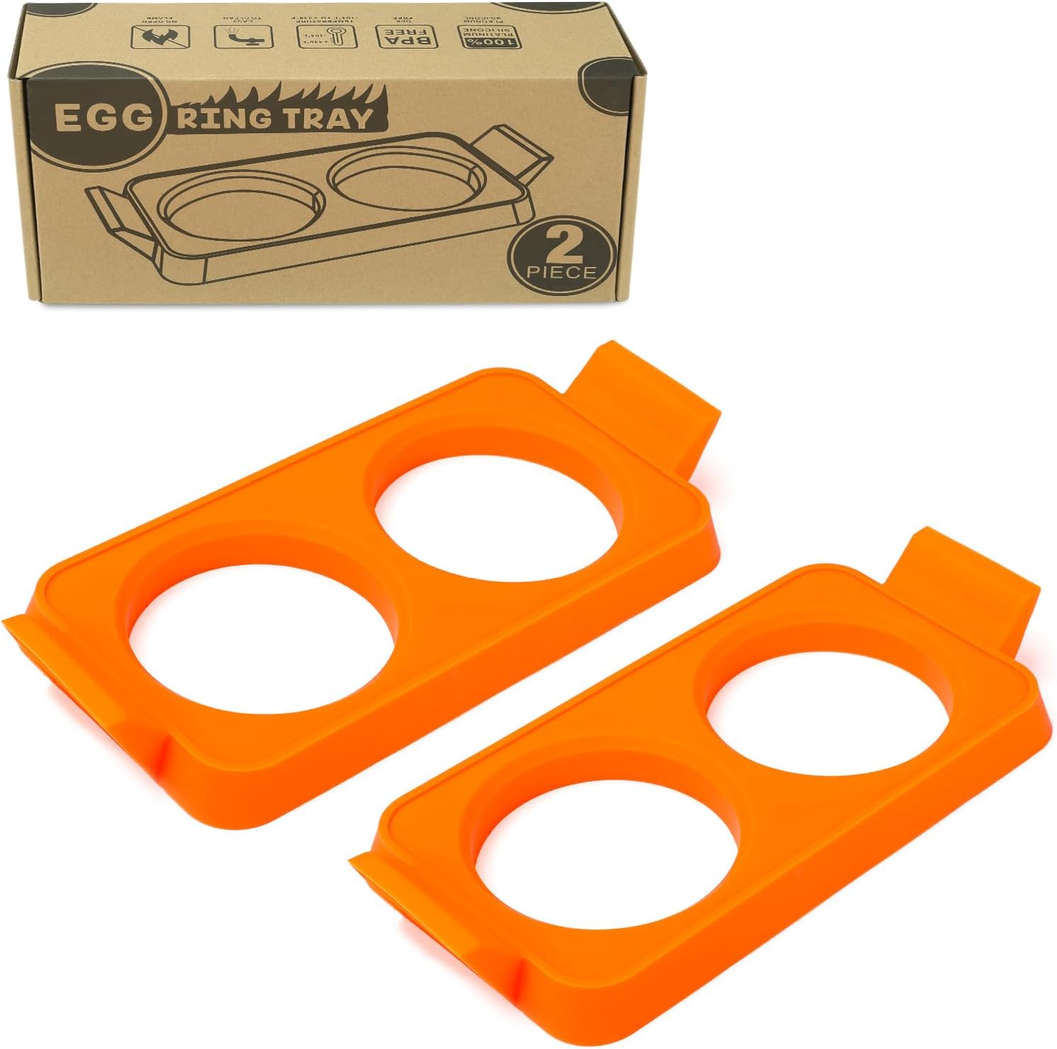 Mofeez Silicone Egg Rings Tray for Blackstone Griddle (Set