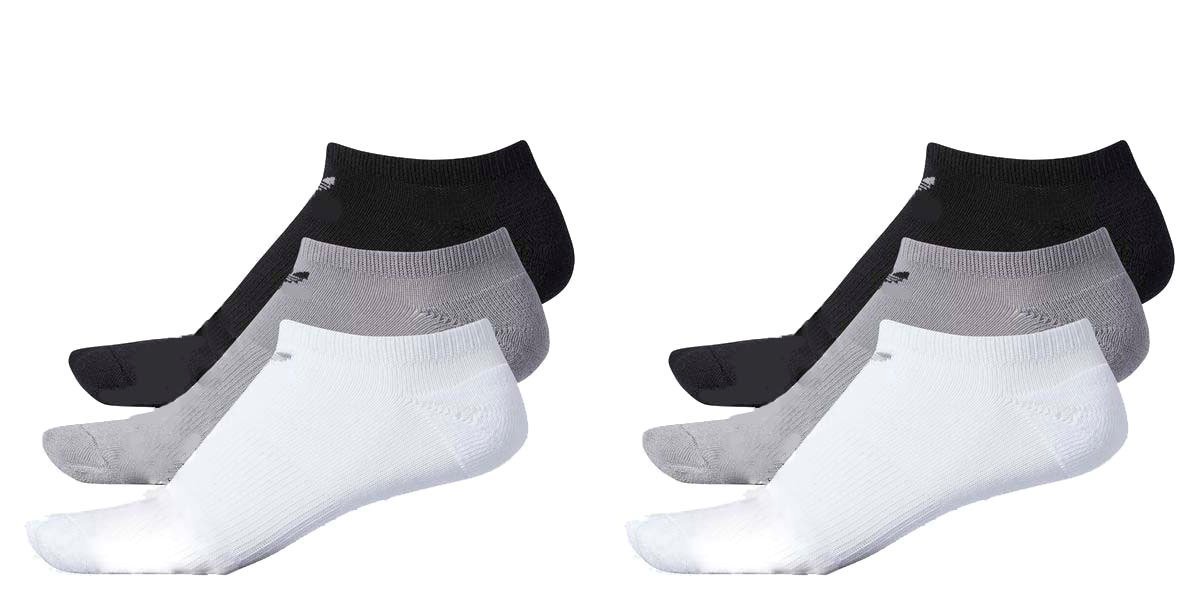 adidas OriginalsWomens Adidas Originals No Show Socks  Pair,Black/White/Grey,One Size