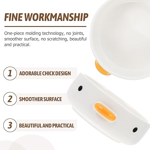 Miniatura 3 de UPKOCH Divertido plato de postre de pollito lindo, mini plato de cerámica para salsa, plato pequeño para servir hámster, cuenco de cerámica hecho a