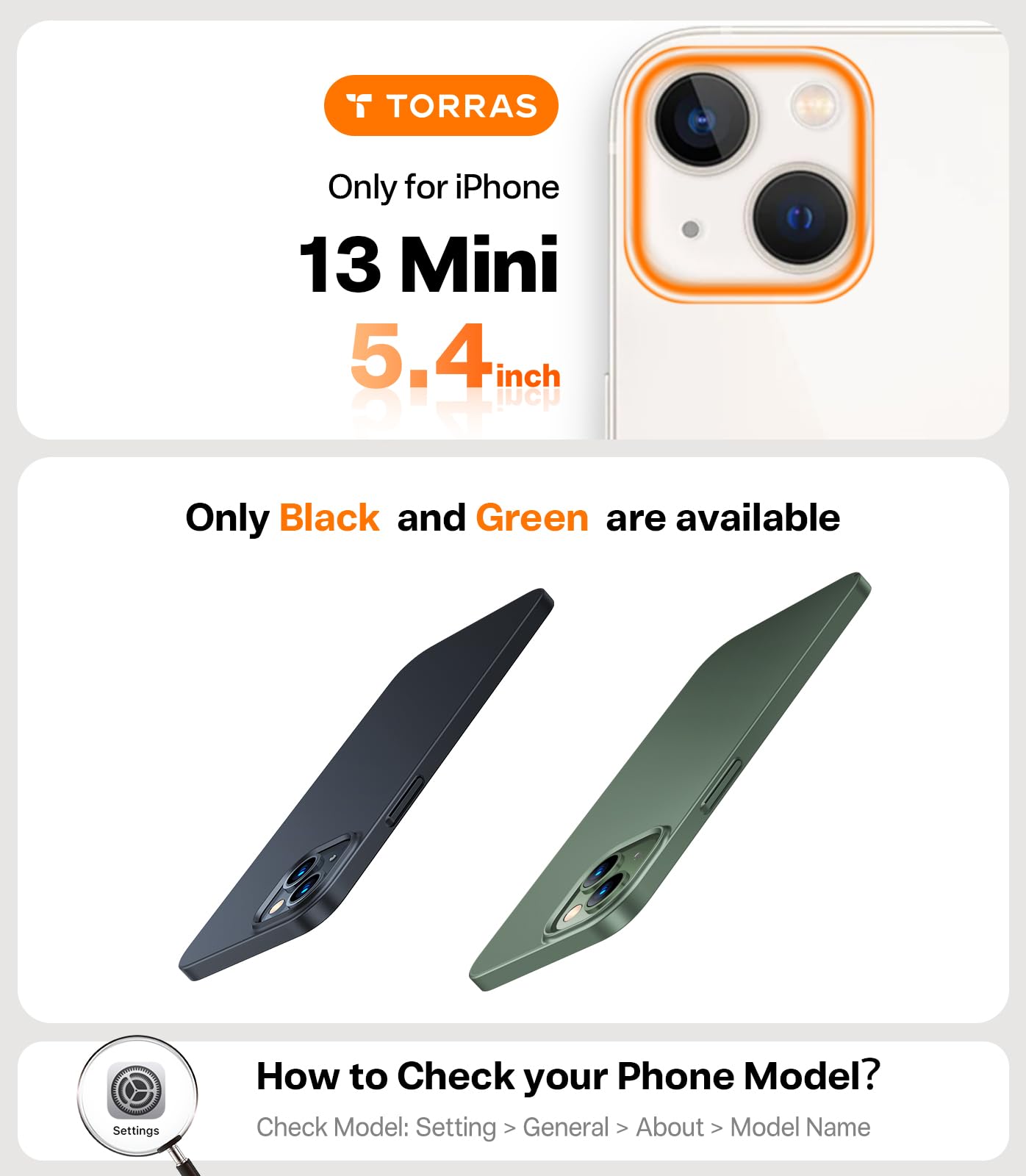 Apple iPhone 13 mini 128ga TORRASカバー付 Amazon.com: TORRAS Slim Fit for iPhone 13 Mini Case, Ultra-Thin