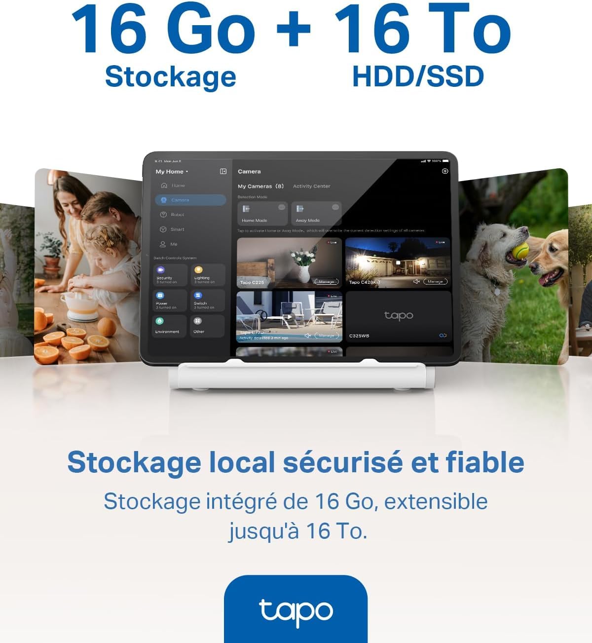 Tapo KIT 4 caméras C660 Caméra de Surveillance WiFi extérieure avec Panneau Solaire 4K 8MP H500 Hub Intelligent pour la Maison