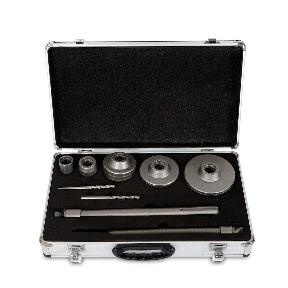 Juego de 9 brocas de perforación para hormigón, en seco, juego de brocas de perforación de 30-100 mm de diámetro, SDS-Plus/Max