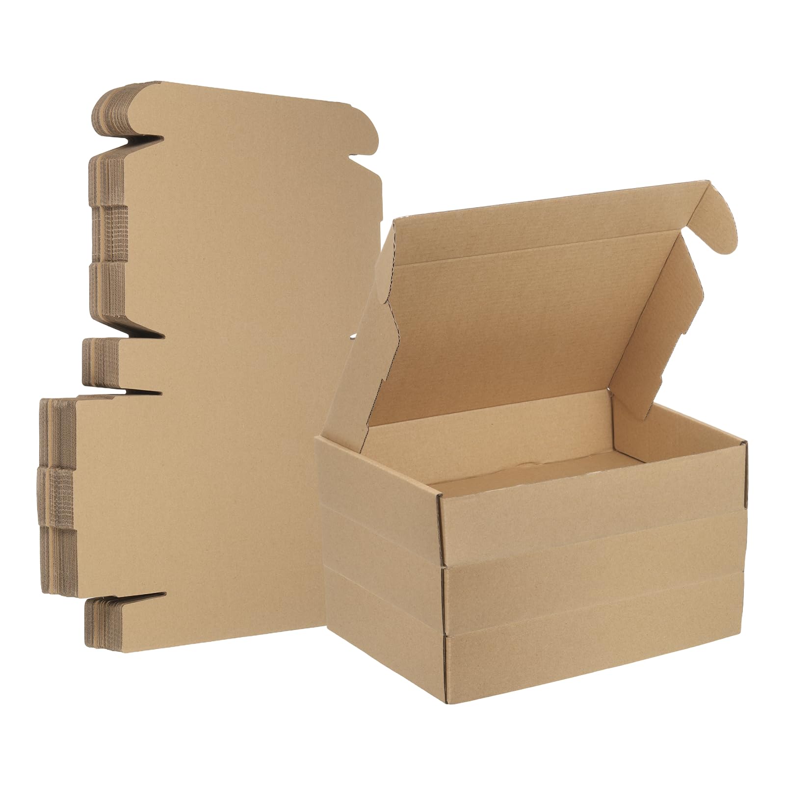 PATIKIL 10 x 7 x 2 Inch Shipping Boxes, 30 Pack Extra Hard Corrugated Cardboard Box Cute Carton Boxes Literature Mailer for Mailing Packaging Small Business Gift Storage,Brown