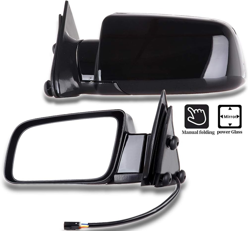 OCPTY Driver And Passenger Side View Mirrors Compatible With 1992-1994 For Chevy Blazer 1988-1999 Pickup Truck 1992-1999 Suburban Smooth Manual Fold Non-Heated Abs