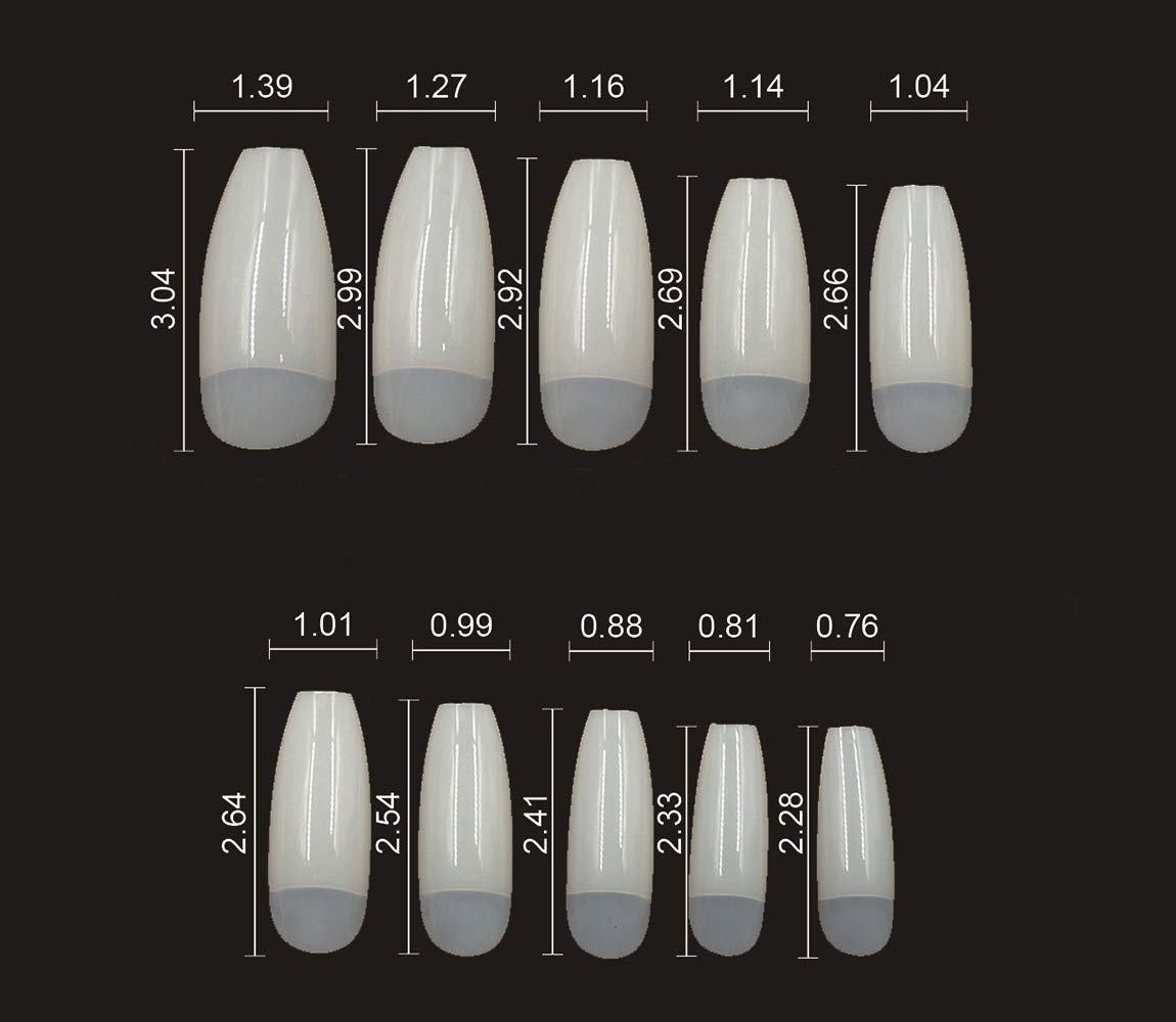 Buy Half Cover Coffin False Nails Acrylic Nails Ballerina Fake Nail Tips Joyme Natural Artificial Nails 500pcs 10 Sizes With Bag Natural Online At Low Prices In India Amazon In