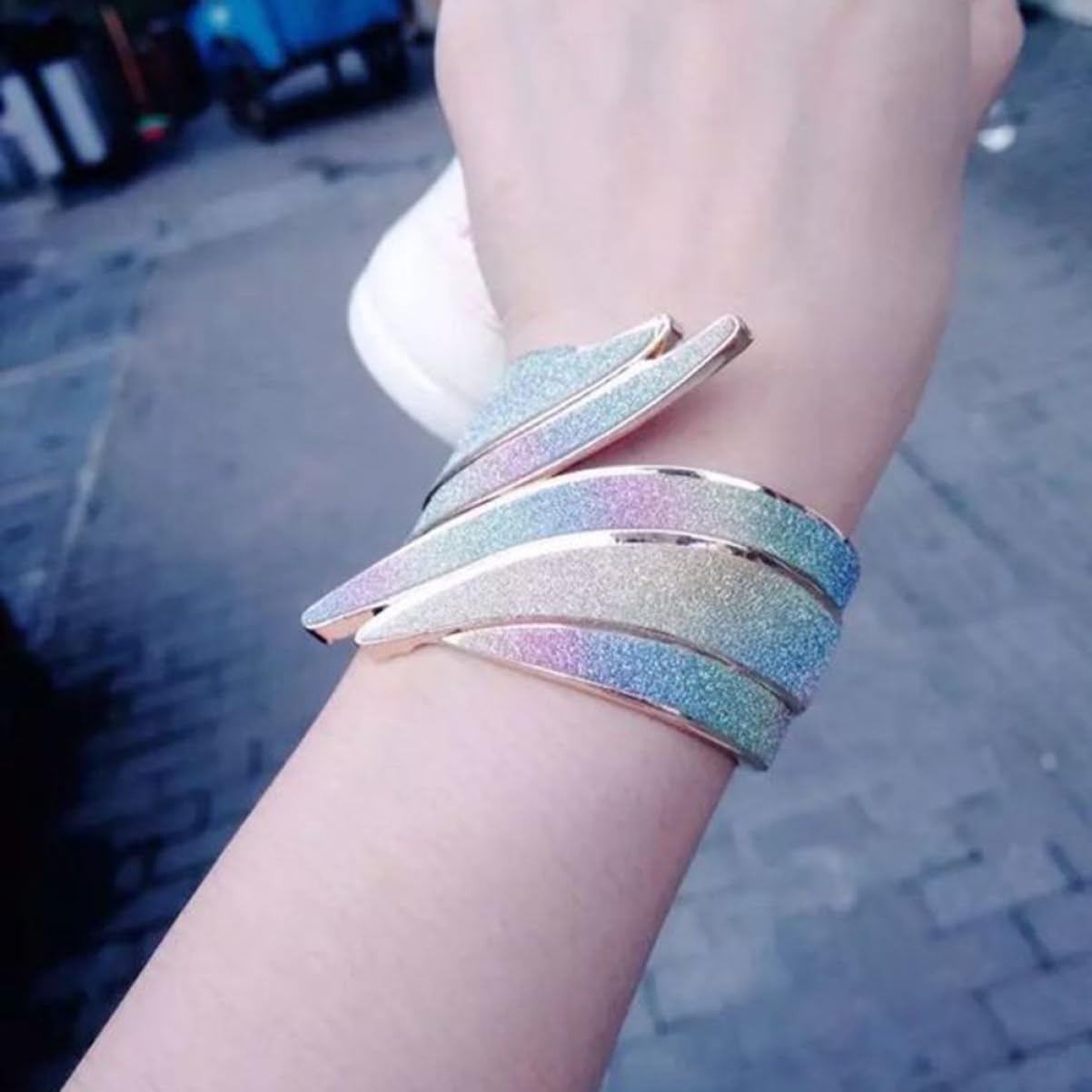 LIFKOME 3piezas Pulsera De Color Aleatorio Diseño De De Ángel Joyería De Moda Punk Pulsera Exagerada Para Mujer y Niñas Para Fiesta y