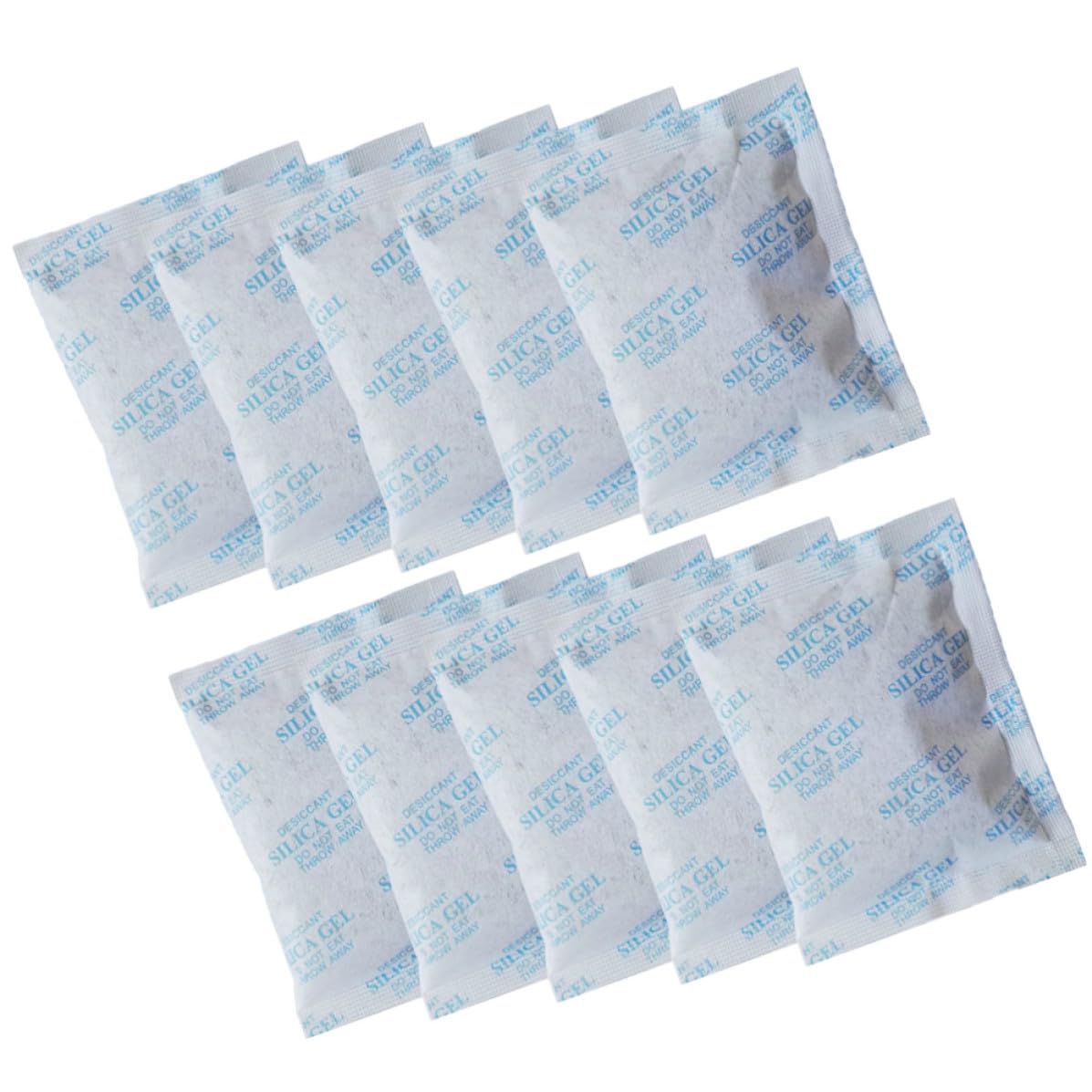100 Bustine Essiccante in Gel di Silice 10g Tessuto Non Tessuto, Assorbi Umidità e Previeni la Corrosione per Armadi e Abbigliamento