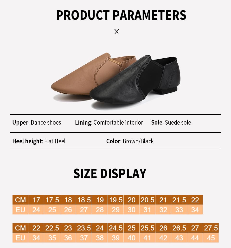 Chaussures de ballet en cuir véritable pour danse jazz, semelles antidérapantes, chaussures de jazz pour tout-petits, filles et femmes, chaussons de gymnastique unisexes à enfiler pour filles et tout-