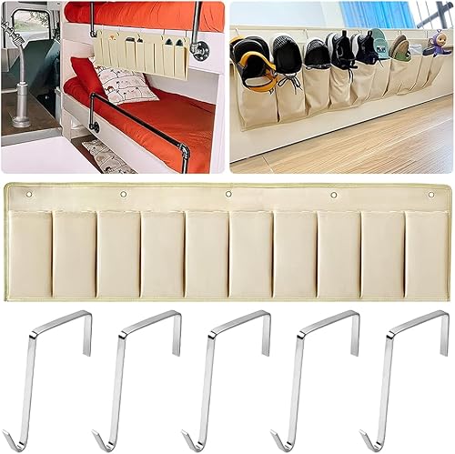 AICEL Almacenamiento de zapatos para autocaravana, 10 bolsillos, organizador de zapatos de casa rodante, bolsillos de almacenamiento colgantes para